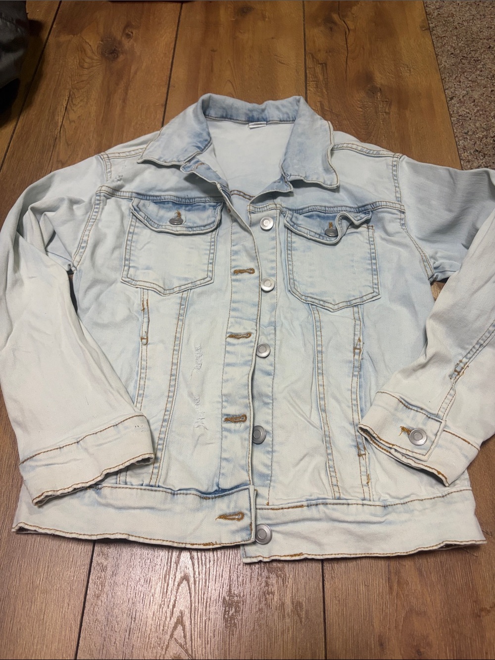 Evisu Pale Blue Distressed Denim Jacket